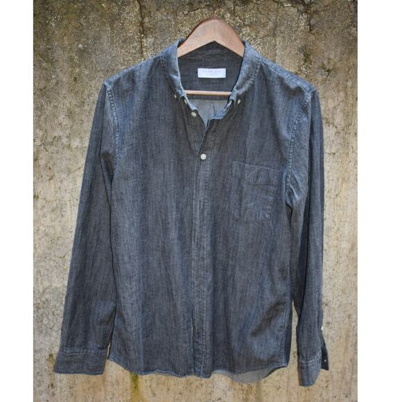 Everlane Other - Everlane Men’s Large Dark Gray Chambray Long Sleeve Button-Up Shirt  100% Cotton